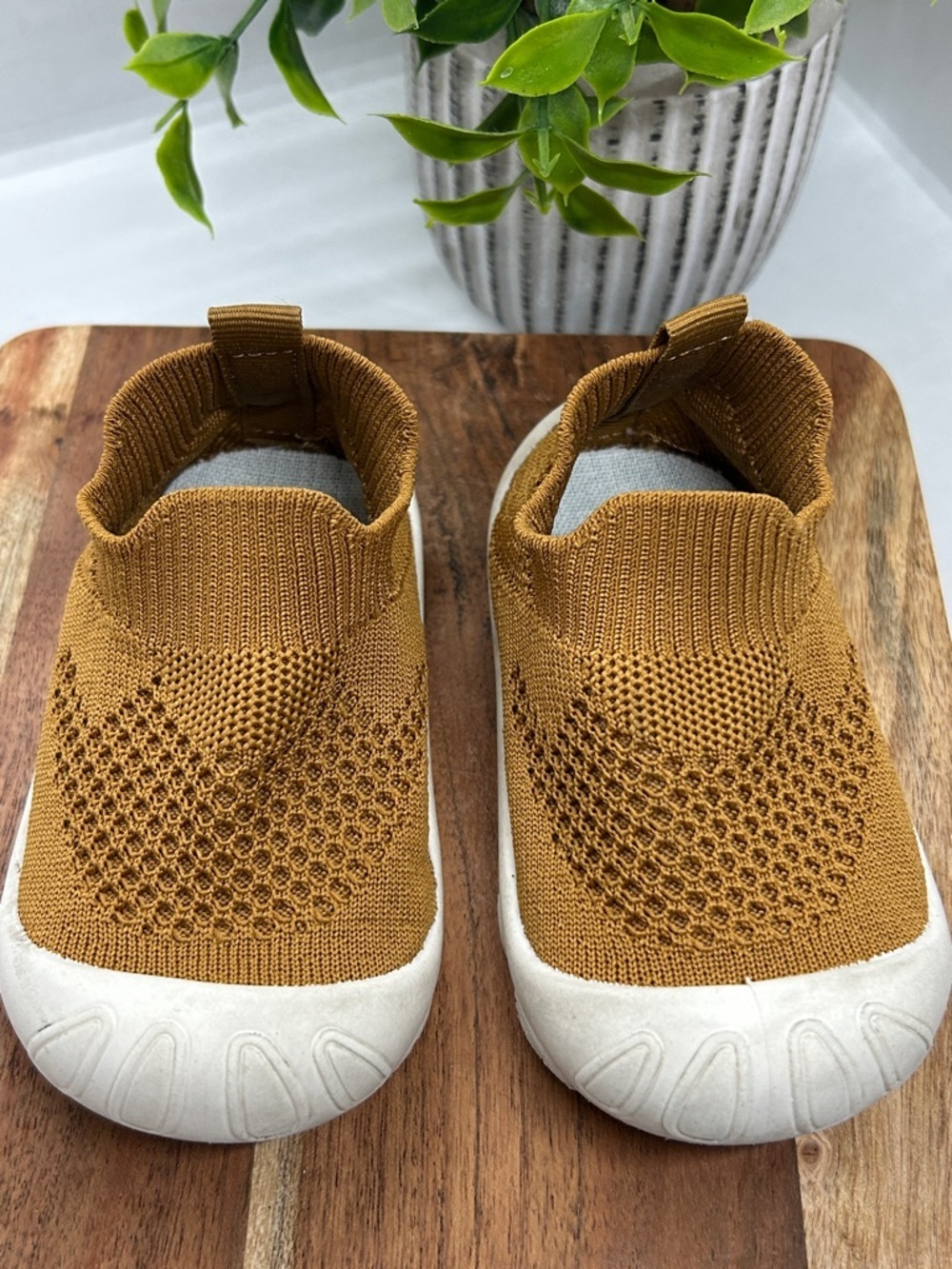 BABYKIDS FLEXIWALKERS™ NON SLIP SHOES Kids Slip-On Knit Sneakers - Mustard